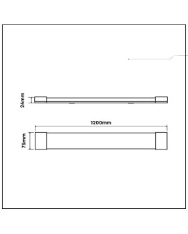 Oprawa LED V-TAC VT-8330 30W liniowa, natynkowa 120cm 155Lm/W 4000K 4650lm (SKU 20363) Biały