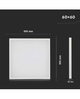 Panel LED V-TAC VT-6139 36W 600x600 3w1 uniwersalny natynkowy/podtynkowy 6500K 3960lm (SKU 638021)