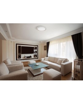 Nowoczesny plafon sufitowy LED Activejet VERDI W/G Biało - Złoty 23W