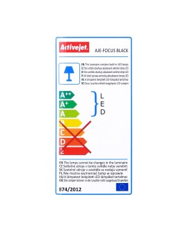 Nowoczesny plafon sufitowy LED Activejet FOCUS Czarny ściemnialny ze zdalnym sterowaniem na pilota