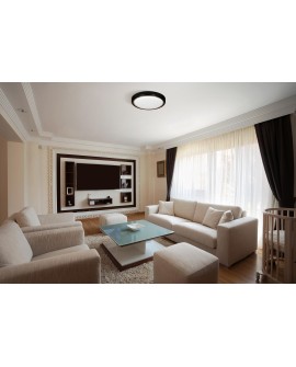 Nowoczesny plafon sufitowy LED Activejet VERDI B/G Czarno - Złoty 23W