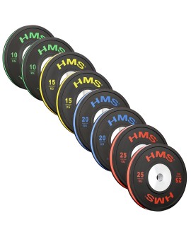 BTBR Set zestaw talerzy olimpijskich Bumper- 2x (10kg,15kg,20kg,25kg) HMS BTBR SET
