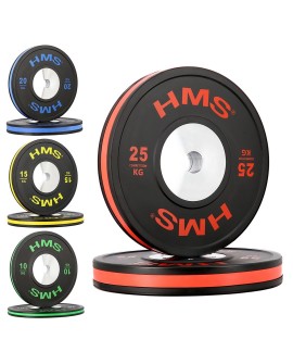 BTBR Set zestaw talerzy olimpijskich Bumper- 2x (10kg,15kg,20kg,25kg) HMS BTBR SET