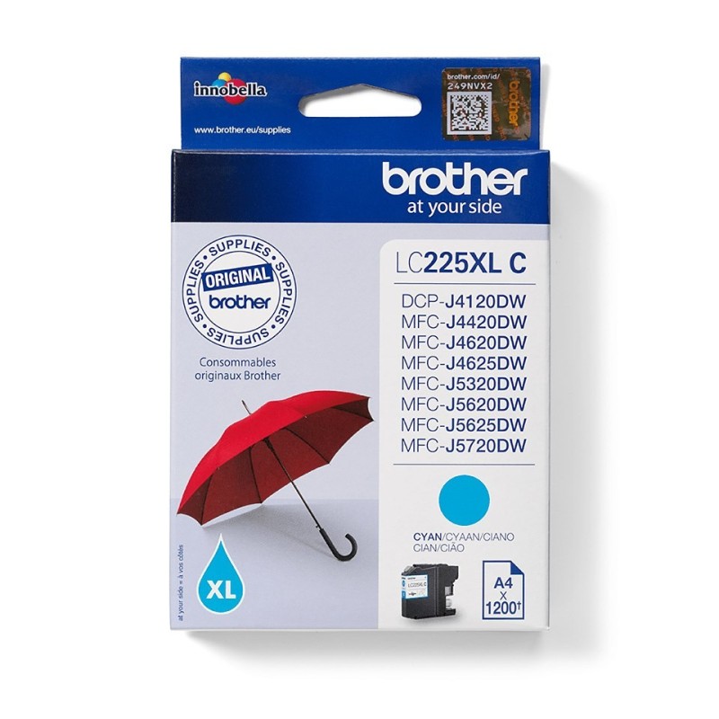 Tusz Brother niebieski LC225XLC LC-225XLC, 1200 str.