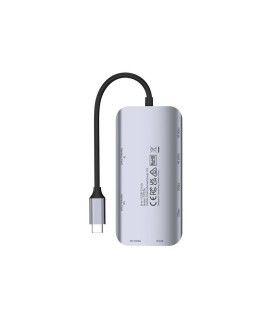UNITEK AKTYWNY HUB USB-C 2X HDMI, CZYTNIK SD, 4K, RJ-45, PD 100W, 5 GBPS