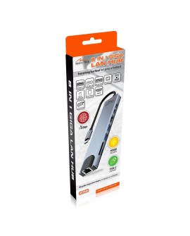 MEDIA-TECH HUB USB 8 IN 1 GIGA LAN HUB MT5046