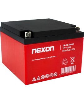 NEXON AKUMULATOR ŻELOWY TN-GEL 12V 28AH LONG LIFE (12L) GŁĘBOKIEGO ROZŁADOWANIA I PRACY CYKLICZNEJ BEZOBSŁUGOWY,SZCZELNY TYPU