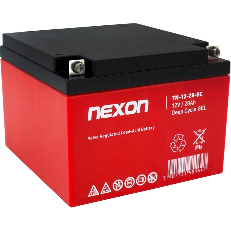 NEXON AKUMULATOR ŻELOWY TN-GEL 12V 28AH LONG LIFE (12L) GŁĘBOKIEGO ROZŁADOWANIA I PRACY CYKLICZNEJ BEZOBSŁUGOWY,SZCZELNY TYPU
