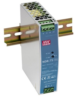 ZASILACZ IMPULSOWY NA SZYNĘ DIN MEAN WELL NDR-75-48 48V/75W/1.6A