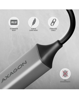 Karta sieciowa AXAGON ADE-TXCA Gigabit Ethernet, USB-C + USB-A - Titanium Grey