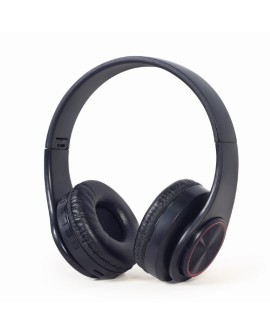GEMBIRD SŁUCHAWKI STEREOFONICZNE LED BLUETOOTH CZARNE + MIKROFON + REGULACJA