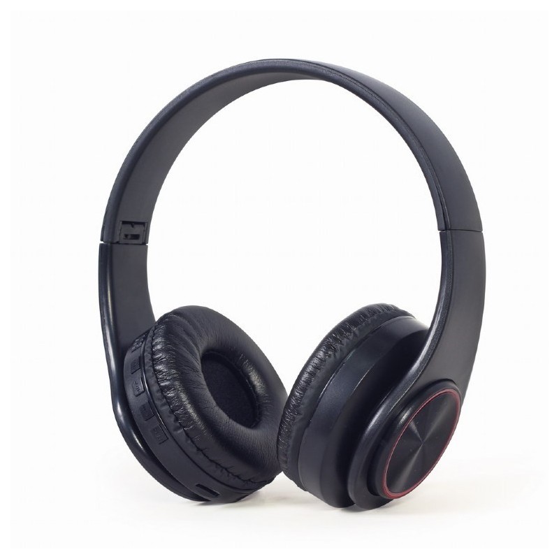 GEMBIRD SŁUCHAWKI STEREOFONICZNE LED BLUETOOTH CZARNE + MIKROFON + REGULACJA