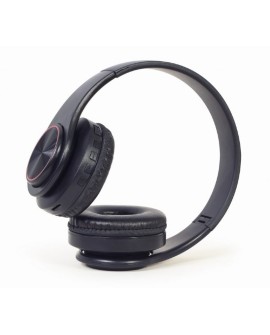 GEMBIRD SŁUCHAWKI STEREOFONICZNE LED BLUETOOTH CZARNE + MIKROFON + REGULACJA