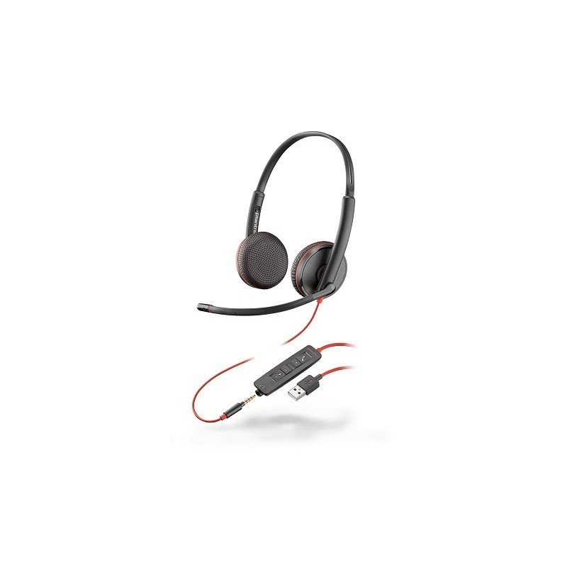 POLY Blackwire 3225 Zestaw słuchawkowy Przewodowa Opaska na głowę Połączenia/muzyka USB Typu-A Czarny