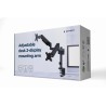 Gembird MA-DA2P-01 Biurkowe ramię na dwa monitory (regulowane), od 17" do 32", obciążenie do 9 kg