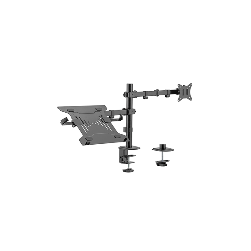 GEMBIRD BIURKOWE REGULOWANE RAMIĘ/UCHWYT Z RAMIENIEM NA MONITOR I PODSTAWKĄ NA NOTEBOOKA 17-32, 100X100MM, DO 9KG