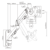 GEMBIRD BIURKOWE REGULOWANE RAMIĘ/UCHWYT NA MONITOR DO MONTAŻU NA ŚCIANIE 17-27, VESA 100X100MM, DO DO 7 KG
