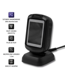QOLTEC CZYTNIK KODÓW KRESKOWYCH STACJONARNY | 1D I 2D | USB