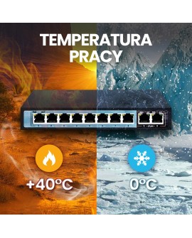 EXTRALINK CERES 8 PORTOWY SWITCH POE 48V 10/100MB 802.3AF 15,4W NA PORT