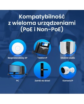 EXTRALINK CERES 8 PORTOWY SWITCH POE 48V 10/100MB 802.3AF 15,4W NA PORT