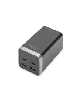Ładowarka sieciowa uniwersalna zasilacz GaN 4 porty 2x USB-C 2x USB-A PD 3.0 65W czarna