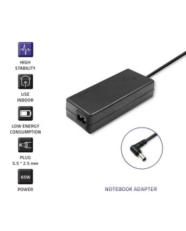 Zasilacz Qoltec 50073.65W do notebooka Toshiba (19 V 3,42 A 65W 5.5 mm x 2.5 mm)