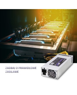 QOLTEC ZASILACZ PCI-E 1800W | 80 PLUS PLATINUM | GAMING MINER