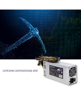 QOLTEC ZASILACZ PCI-E 1800W | 80 PLUS PLATINUM | GAMING MINER