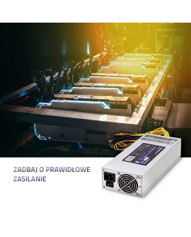 QOLTEC ZASILACZ PCI-E 1850W | 80 PLUS PLATINUM | GAMING MINER