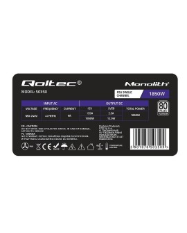 QOLTEC ZASILACZ PCI-E 1850W | 80 PLUS PLATINUM | GAMING MINER