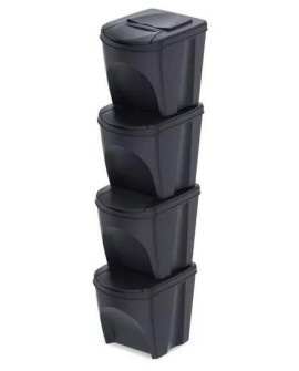KEDEN KOSZ NA ŚMIECI SORTIBOX 25L SET 4 - ANTRACYT ECO WOOD