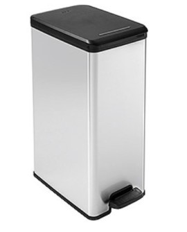 Curver Slim Bin 40L Kwadrat Plastik Czarny, Srebrny