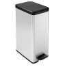 Curver Slim Bin 40L Kwadrat Plastik Czarny, Srebrny
