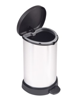 Curver 20L Runda Plastik Czarny, Srebrny