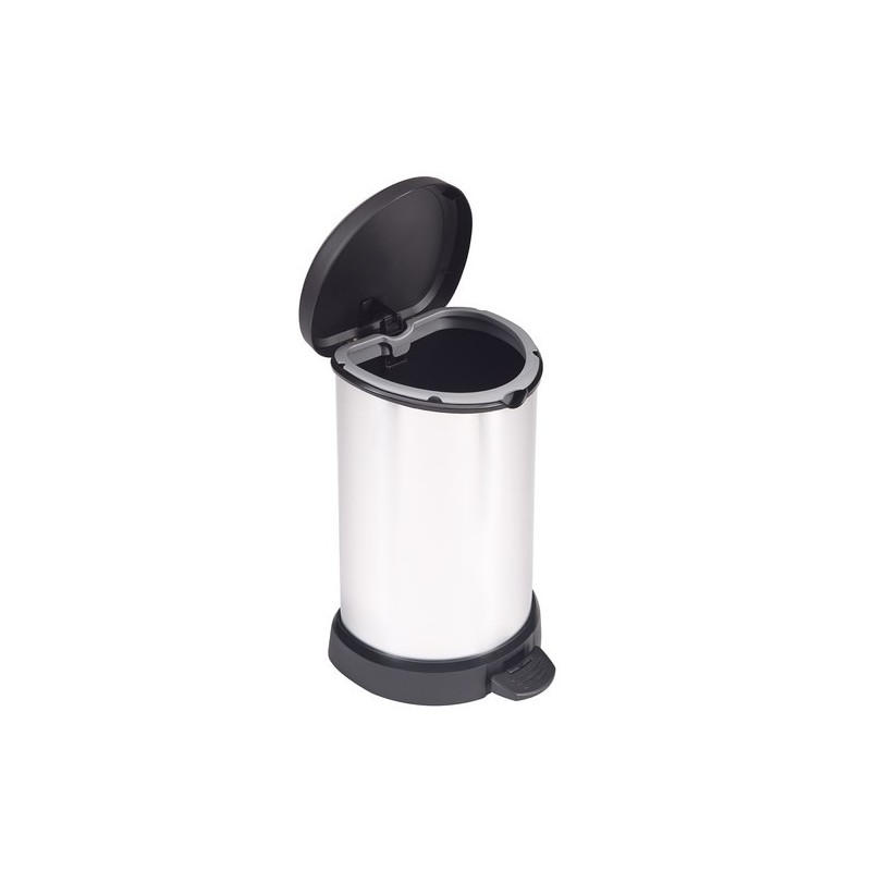 Curver 20L Runda Plastik Czarny, Srebrny