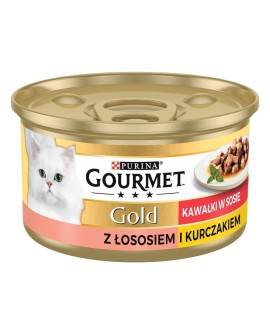 GOURMET GOLD Łosoś i kurczak w sosie mokra karma dla kota - puszka - 85 g