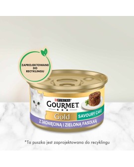Gourmet Gold Savoury Cake jagnięcina i zielona fasola - mokra karma dla kota - 85 g
