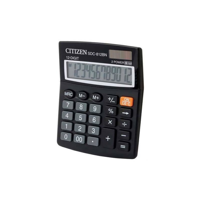 Kalkulator 124x102x25mm CITIZEN Business Pro Line SDC812NR czarny solarne+bateria GP189