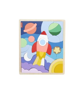 Fisher-Price HXY42 puzzle Rama puzzli 42 szt. Przestrzeń kosmiczna