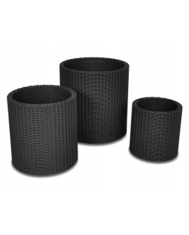 Doniczka KETER Cylinder Planters 230217 (434mm x 443mm x 434 mm kolor antracyt)