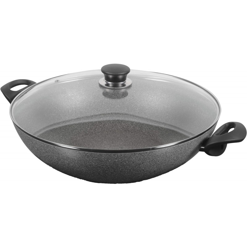 Patelnia BALLARINI Ferrara Wok z 2 uchwytami granitowa 36 cm FERR8KD.36D