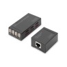 Przedłużacz/Extender HUB 4 port USB 2.0 po skrętce kat. 5e/7, do 50m