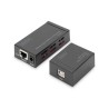 Przedłużacz/Extender HUB 4 port USB 2.0 po skrętce kat. 5e/7, do 50m