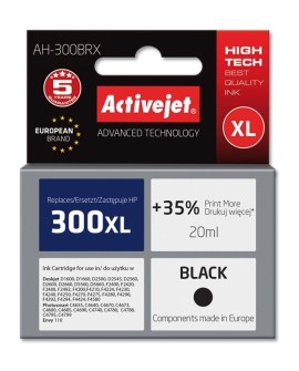 Activejet AH-300BRX Tusz (zamiennik HP 300XL CC641EE Premium 20 ml czarny)