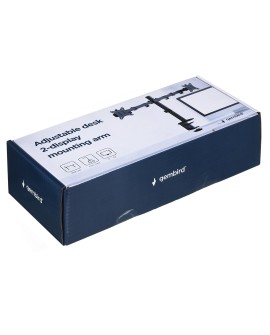 GEMBIRD BIURKOWE REGULOWANE RAMIĘ/UCHWYT NA 2 MONITORY 17-32, 100X100MM, DO 9KG