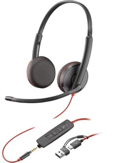 POLY Zestaw słuchawkowy Blackwire 3225 Stereo USB-C + wtyczka 3,5 mm + przejściówka USB-C/A