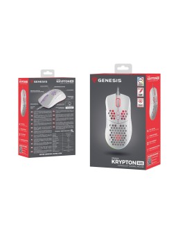 Mysz dla graczy Genesis Krypton 555 8000 DPI RGB Biała gamingowa programowalna