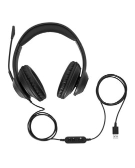 Targus AEH102GL słuchawki/zestaw słuchawkowy Przewodowa Opaska na głowę Połączenia/muzyka USB Typu-A Czarny