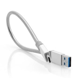 Verbatim USB kabel (3.1), USB A M - USB C (M), 0.3m, srebrny, box, 48868, EOL
