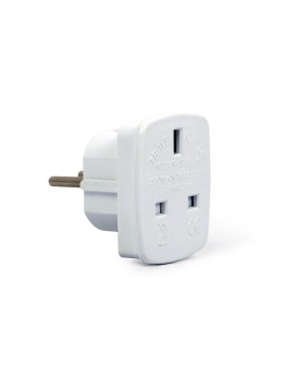 Adapter GEMBIRD A-AC-UKEU-001 (Angielski F - PL (10A) M kolor biały)